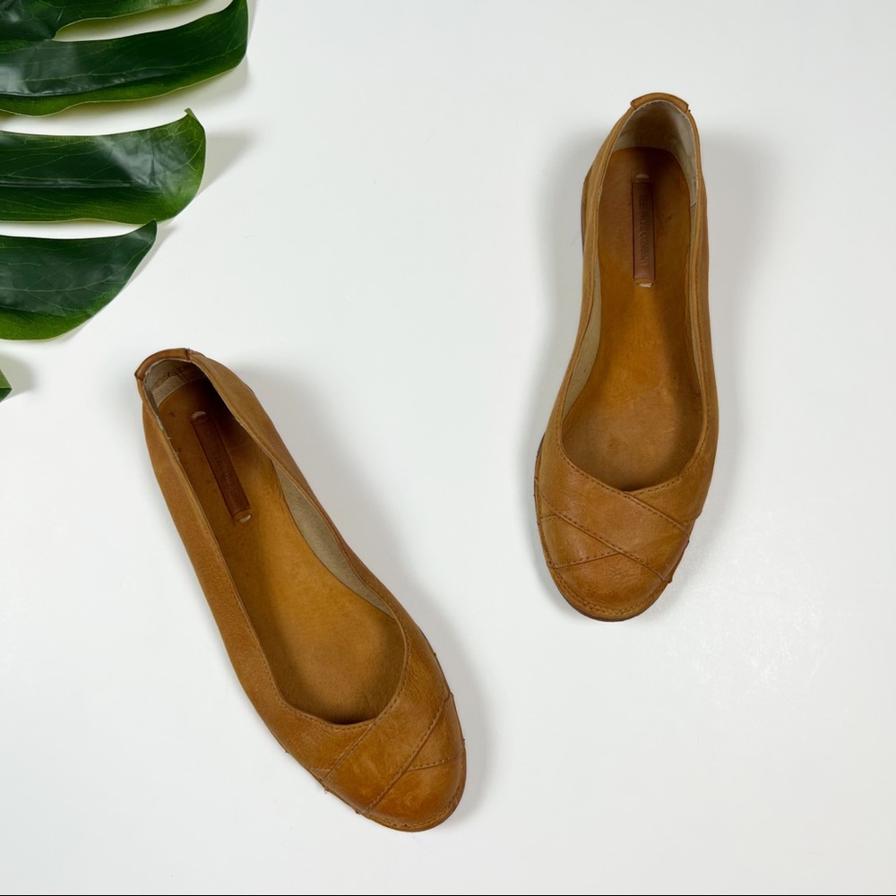 The Frye Company Leather Camel Flats
